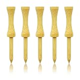 Zivisk Bamboo Golf Tees 2-3/4 inch 100 Count Wooden Tall Step Down Castle Tees Golf (Natural Color)