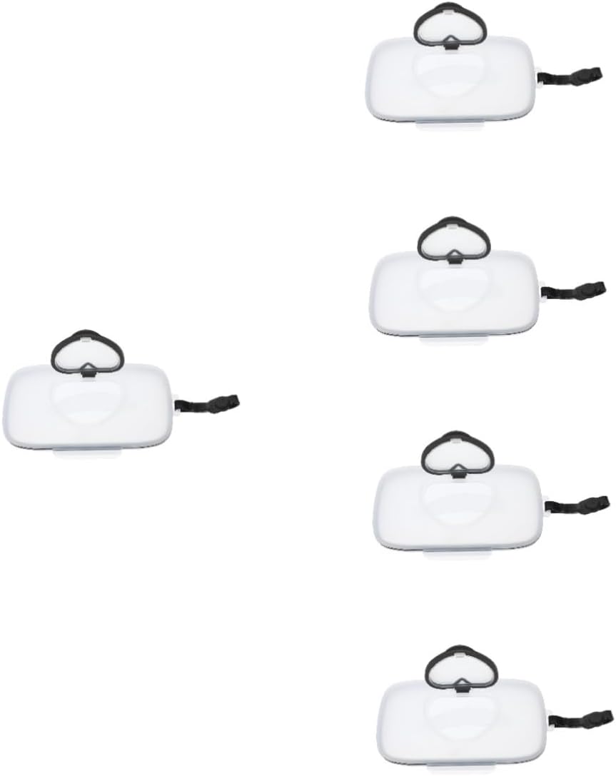 5pcs Portable Wipes Dispenser Refillable Tissue Box for Easy Storage Lightweight Wipe Container for Organizing and Essentials Design