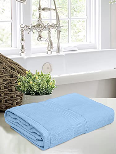 Image of Bombay Dyeing Super Ultrx Zero Twist Plain Dyed 650 GSM Cotton Bath Towel - Ultrx Cornflower