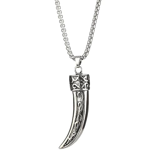 Tforester Lucky Cool Necklace To Girls To Boys, Christmas Valentines Birthday Party Wearing Gift Back To School Gifts For Men Niece Teenage Girls-Wolftooth-Silver #TOP19