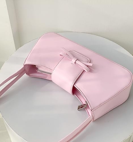 Image of Shoulder Bag for Women, Hobo Handbags Trendy Y2K Purses Patent Leather Clutch Bag Cute Bow Purse