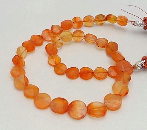 Carnelian coin beads 5-7mm facettées en cornaline naturelle haut de gamme pour création de bijoux