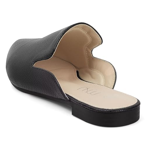 Image of MUSSHOE Women's Pointed Toe Mule Flats: Comfortable Lightweight Slip On Backless Loafers with Memory Foam for Office Work & Dressy Casual Wear