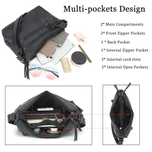 Medium Crossbody Bags for Women, Vegan Leather Crossbody Purse with Milti-pocket Trendy Shoulder Handbag for Travel4