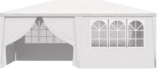 Vista 45 de vidaXL Tienda de campaña profesional para fiestas de 13.1 x 13.1 pies, toldo resistente a la intemperie con paredes laterales, polietileno Azul