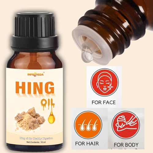 Image of Inproveda Hing Oil 15ml | Pure & Natural | Aromatherapy & 100% Therapeutic | Amber Glass Bottle (Asafoetida oil) | Safe & Organic Oil - 15ml