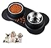 Comedero Perro Gato, Comedero para Que Coman Despacio,Pet 2x400ML Comedero para Perro Gato y Mascotas de con Base de Silicona Antideslizante, se Adaptan a Perros y Gatos Pequeños-negro