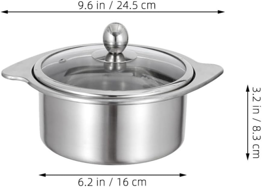 Stainless Steel Divided Hot Pot 16cm Two Flavor Multi Purpose Pot