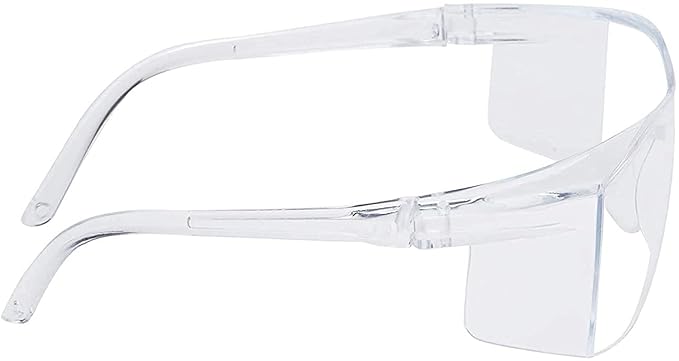 Meggu Trading Safety Clear Glasses Goggles Eye Protection Personal Equipment Anti-fog Transparent Adult Over Glasses For Construction, Woodwork Laboratory, Chemistry Glasses Case ( Pack of 2)