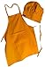 CHEFSKIN Orange Chef Set Apron + HAT Small Fits Kids Children 2-8 Ultra Light Soft Fabric