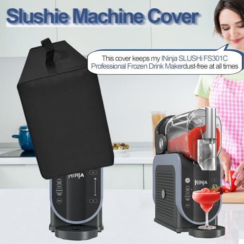 NUENSS-ROR Slushie Machine Cover for Ninja Slushie Machine Frozen Drink Maker, Heavy Duty Thickened Waterproof Slushie Machine Cover Case for Ninja FS301C/FS301 SLUSHi Frozen Drink Maker(Black)