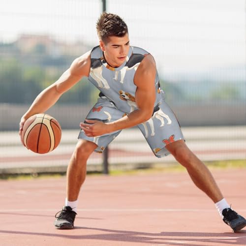 Maillot de basket-ball homme Beagle Patterns ensemble gilet et short