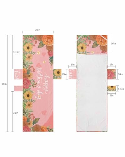 Happy Mother's Day Beach Lounge Chair Towel Cover, Soft Chaise Lounge Towel with Side Pockets Patio Pool Chairs Cover for Beach/Pool Sunbathing 29x85 Vintage Spring Floral Botanical