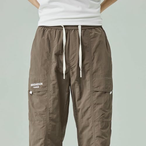 Men's Spring Summer Thin Nylon Loose Straight Versatile Workwear Casual Pants3