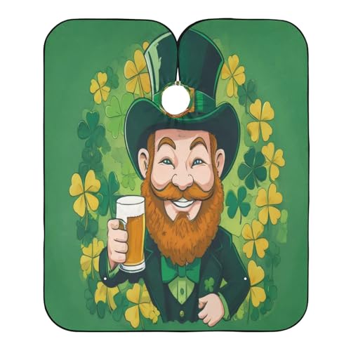 Burbuja St. Patrick Beer Barber Cape, Hair Cutting Cape with Adjustable Neckline Waterproof Polyester Salon Barber Cape for Unisex Adult