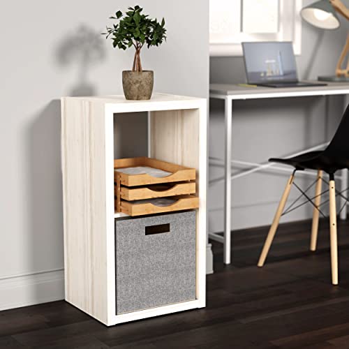 Image of ClosetMaid Decorative Open Back 2-Cube Storage Organizer, Bleached Walnut