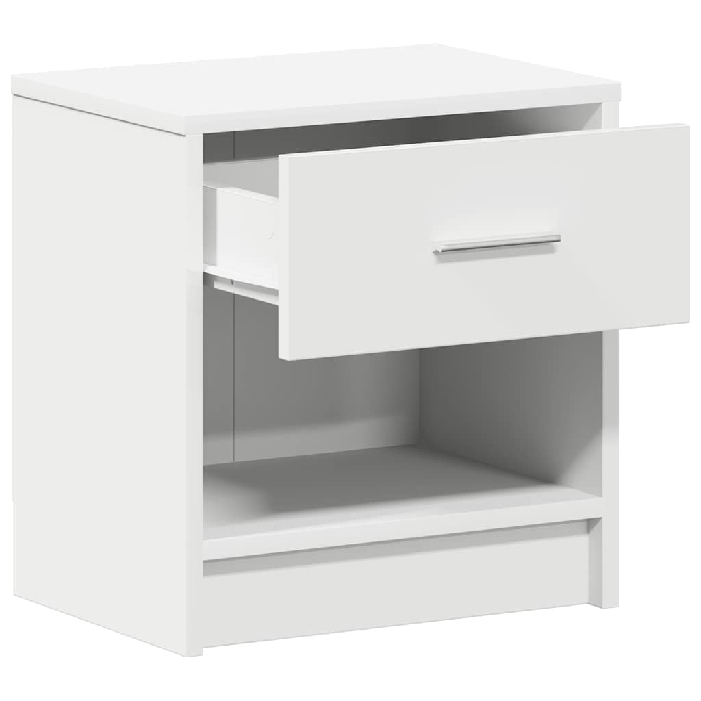 Stabiler Nachttisch aus Holzwerkstoff mit Schublade und offenem Fach für Stauraum, feuchtigkeitsbeständig und pflegeleicht, ideal für Schlafzimmer
