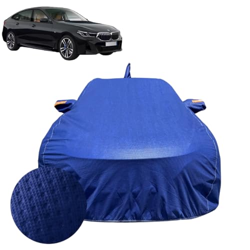 Image of Car Cover for BMW 6 Series GT (2018-2024) | 100% Waterproof Cover with Reflective Mirror Pockets | Dustproof, Scratchproof, Heatproof BMW 6 Series GT Car Cover |Soft Cotton Lining| Blue