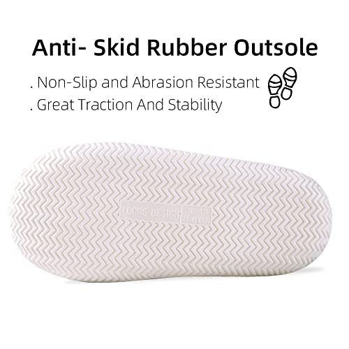 Loong Design Soft Warm Fluffy Womens Slippers Slip-On Lightweight House Slippers For Women Memory Foam Home Shoes For Indoor/Outdoor Rubber Outsole #TOP6