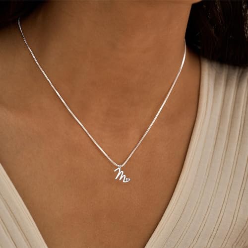 Initial Necklaces for Women Trendy, Dainty Silver Letter Necklace Cute Pendant Choker Name Necklace Personalized Costume Monogram Silver Jewelry Necklace for Women Valentines Gifts3