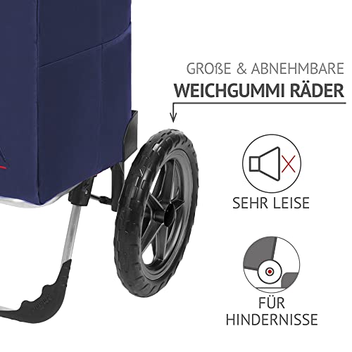 Einkaufstrolley XXL Kiley mit großen Rädern in blau mit 78L - extra großer Einkaufsroller Einkaufshilfe Trolli 50kg… – Bild 4