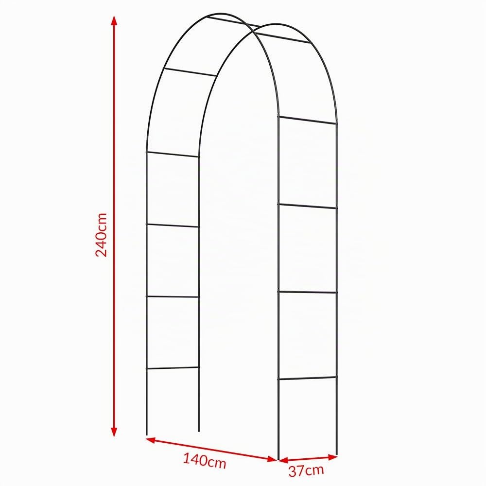 GARDEBRUK® 4X Arche de Jardin 240x140x37cm Support pour Plantes grimpantes Arche à rosiers Tuteur Décoration extérieure