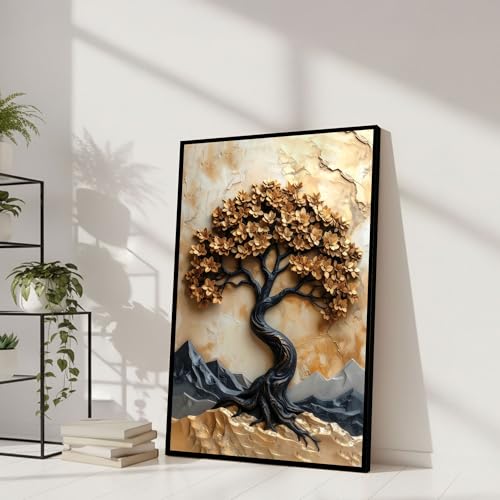 Image of The Castle Decor Abstract Art Multiple Frames Wall Painting for Living Room, Bedroom, and Hotels - Wooden Framed Digital Artwork (Multicolour1, 20x30 Inches)