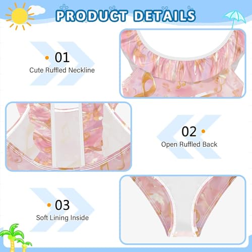 Traje de baño para niña de playa rosa dorado bañador infantil SyXIOP 5