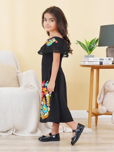 Image of Mexican Dress for Girls Traditional Vestidos Mexicanos Cinco de Mayo Embroidered Dresser Toddler Kids