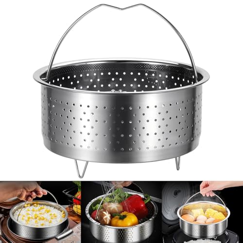 Spetsbst Rund Dampfgarer Einsatz Ø16,5cm mit Griff Edelstahl 304 Dämpfeinsatz für Topf Kochtöpfe Siebeinsatz für Töpfe Schnellkochtopf Dünsten von Gemüse Früchte Eier