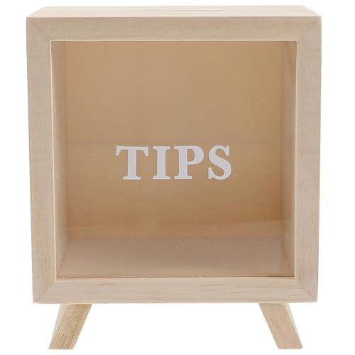 SUPVOX Tirelire en Bois Incassable avec Fenêtre Transparente Pot D'Épargne Portable Et Boîte À Pourboires Pratique Décoration Créative pour Chambre...