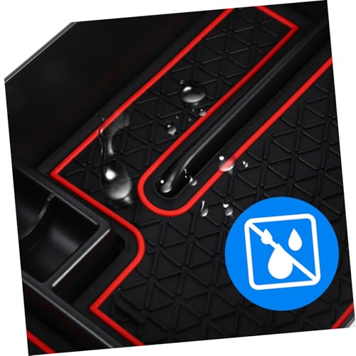 Caja organizadora PLAFOPE de PP rojo con compartimentos para consola de coche 6