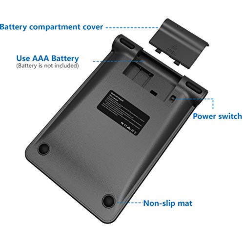 Cateck Bluetooth-Tastatur, tragbar, kabellos, Bluetooth, 22 Tasten, Nummernblock, Tastatur mit Mehreren Tastenkombinationen für Computer/Notebook/Laptop/Desktop/Tablet, kühles Grau