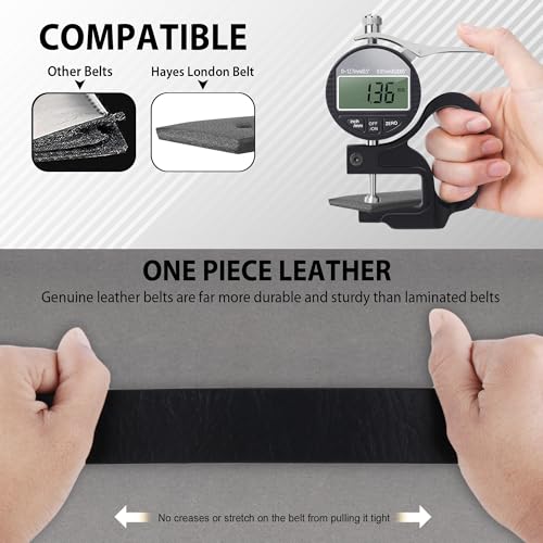 Image of HAYES LONDON Belts for Men Leather Original - Belt for Men Formal with Classic Design, Durable and Italian Reversible Men Belts for All Occasions