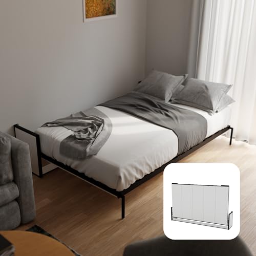 Wallbedking Cama Abatible Studio Horizontal 190x120cm con Pistones a Gas, Marco Metálico Fuerte, Capacidad 300 kg, Ideal para Habitaciones Pequeñas o Estudios, Ahorro de Espacio, No Incluye Colchón