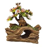 Nobby Aqua Ornaments Holz MIT HÜTTE mit Pflanzen 14,5 x 9 x 16,3 cm