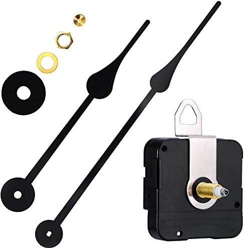 High Torque I Shaft Hands Quartz DIY Wall Clock Movement Mechanism with 9.1 Inch Long Spade Hand Battery Operated Repair Parts Replacement, 3/10 in Max Dial Thickness, 4/5 in Total Length