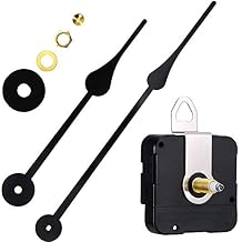 HILLHOME High Torque I Shaft Hands Quartz DIY Wall Clock Movement Mechanism with 9.1 Inch Long Spade Hand Battery Operated Repair Parts Replacement, 4/5 in Max Dial Thickness, 1-1/5 in Total Length