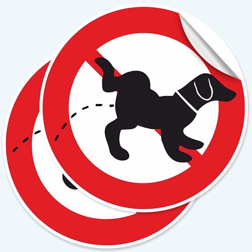 Pubblimania 2 pegatinas redondas con prohibición de orinar perros, 20