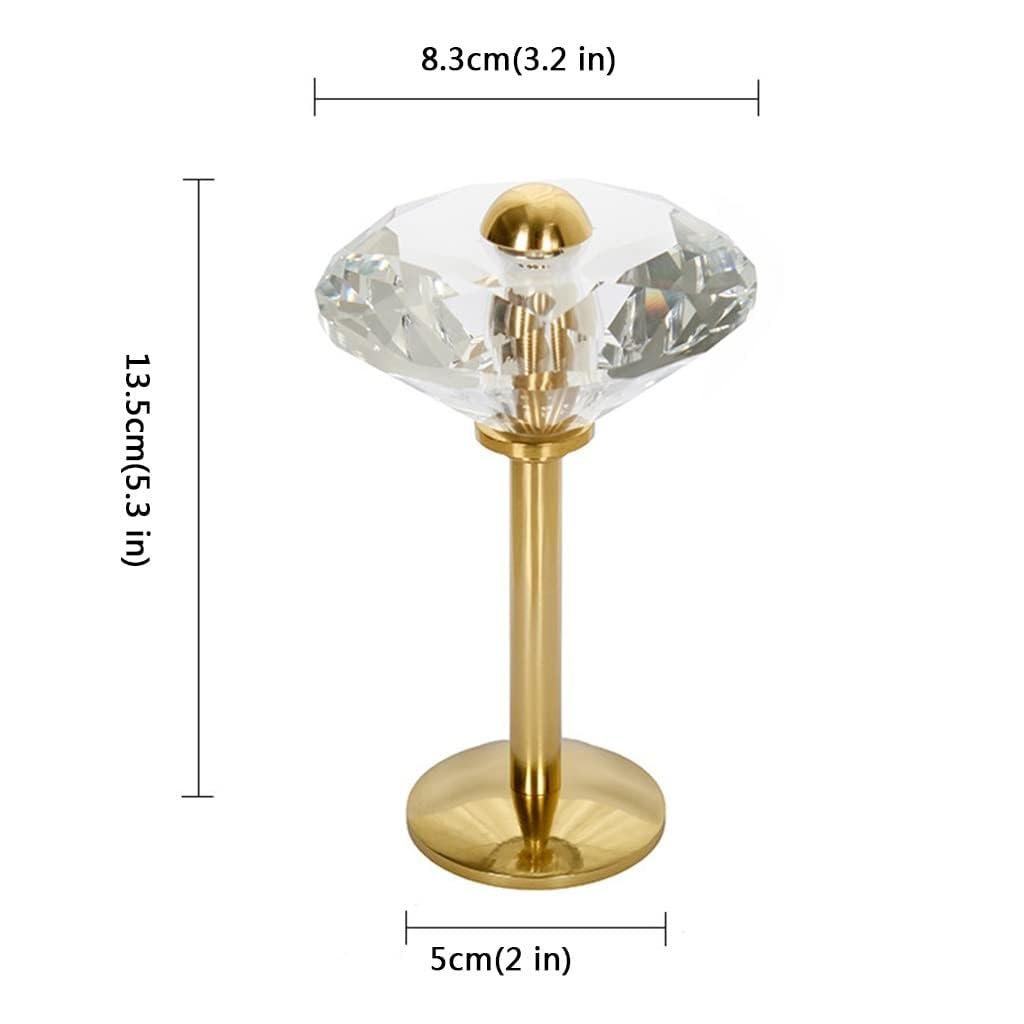 Embrasses de Rideaux, Crochets de Rideaux en Laiton et Cristal Artificiel, Attaches décoratives pour Rideaux, Crochets muraux pour Rideaux, Crochets décoratifs (Lot de 2),Set of 2