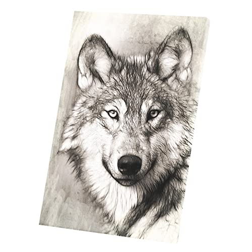 Dessin loup noir et blanc pour habiller un mur vide avec un tableau en toile 30x45