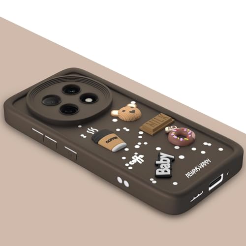 Image of Bintage Ball Bear| Donut| Milk Cake| Baby| Coffee Rubber Case Full Body & Camera Protection Back Cover Compatible for Oppo F29 Pro 5G - Brown