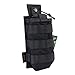 ROCOTACTICAL Tactical Radio Pouch - 1000D Tactical Molle Two Way Radios Holder Case For Walkie Talkies (Black)