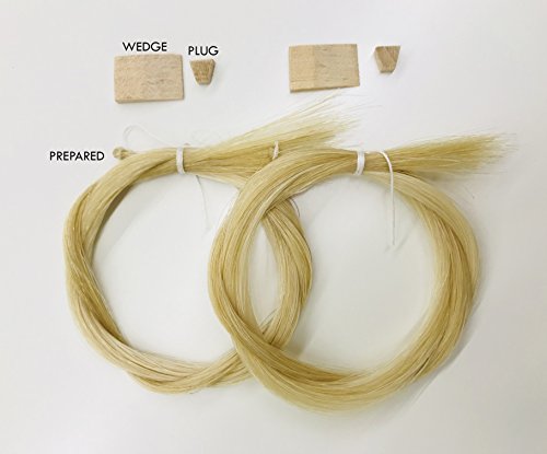 MI&VI Mongolian Horse Hair for Violin, Viola Bows - Unbleached, White 29.5"