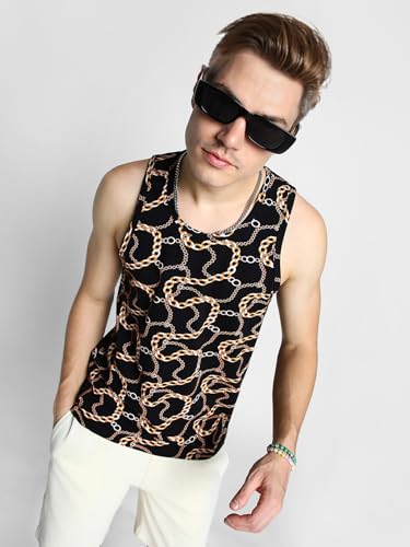 Image of Veirdo Men's Sleeveless Regular Fit Tshirt, All Over Printed Vest for Men, Cotton Sando for Beach Wear, Gym, Cycling, Running, & Other Sports (Available in Different Pattern)