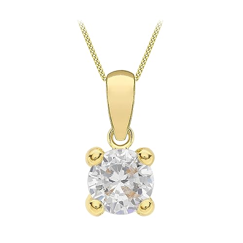 Amazon Essentials Halskette mit Anhänger aus 9-karätigem Gold mit Geburtsstein für April (ehemals Amazon Collection)