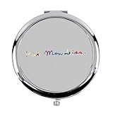 Fabulous Miroir de Poche en métal Gris   Mondrian Signature Peintre Artiste Cubisme Abstrait De Stijl   (Diamètre 70 mm)