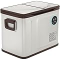 EUHOMY 12 Volt Refrigerator, 48QT Dual Zone Electric Cooler, Car Refrigerator with 12/24V DC 110-240V AC, Car Fridge -4?~68?, Portable Freezer Aluminum Interior for Camping, Travel, Truck, Home