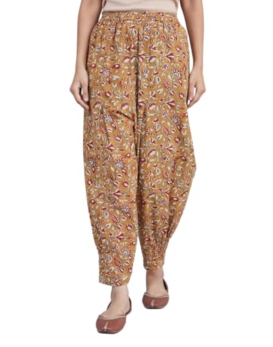 Salwar Bagru Fabindia en coton jaune moutarde coupe normale pour femme