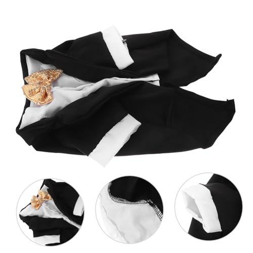 BESPORTBLE Disfraz formal para perro con pajarita, negro miniatura 7